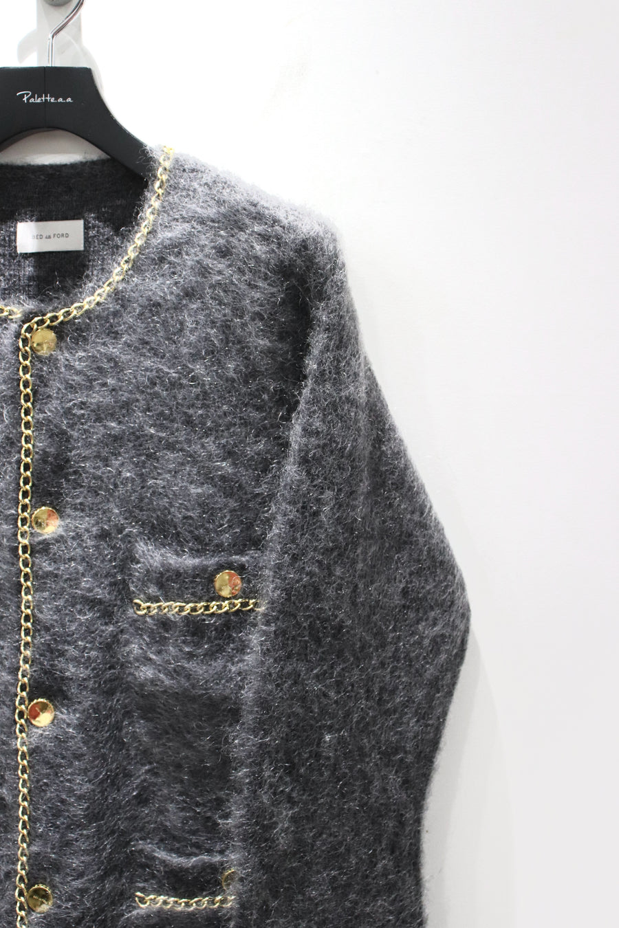 BED j.w. FORD  Chain Mohair Cardigan(CHARCOAL)