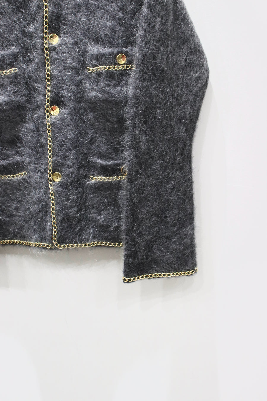 BED j.w. FORD  Chain Mohair Cardigan(CHARCOAL)