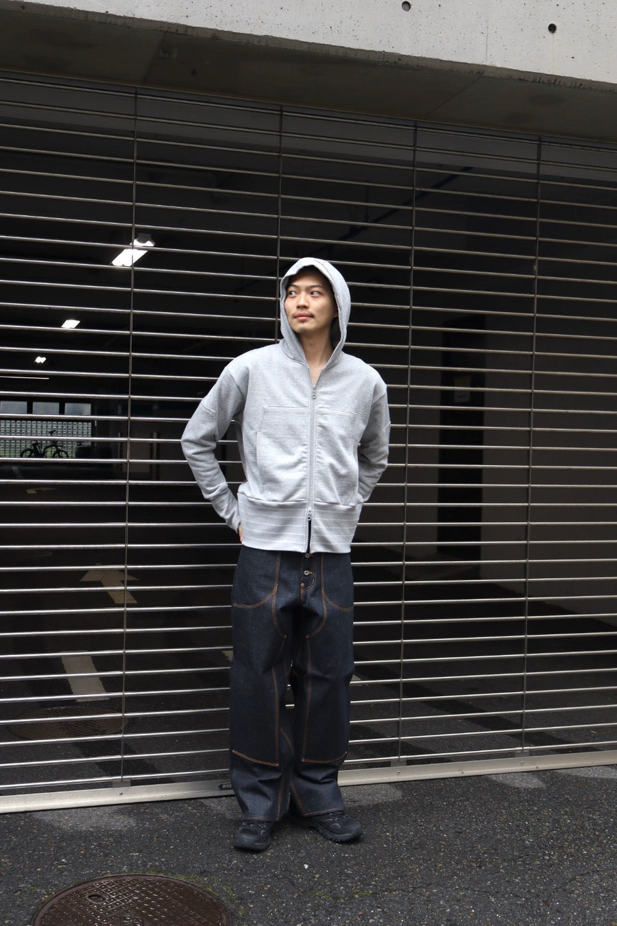 RIKU UMEHARA ZIP HOODIE グレー RIKU UMEHARA(リク ウメハラ)のFLOWER VASE HOODIE GRAYの通販