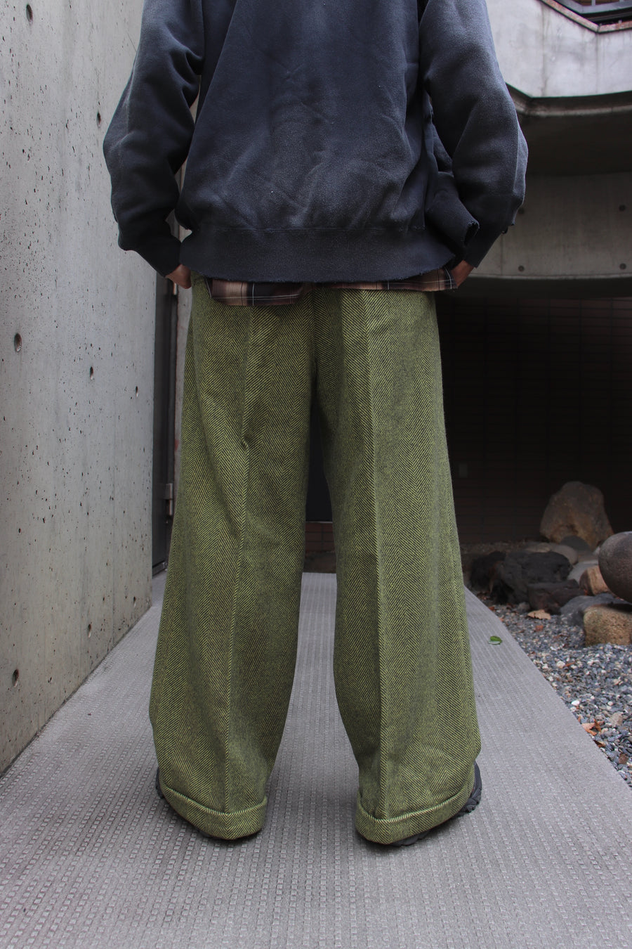 BED j.w. FORD  Herring Bone Wool Wide Pants