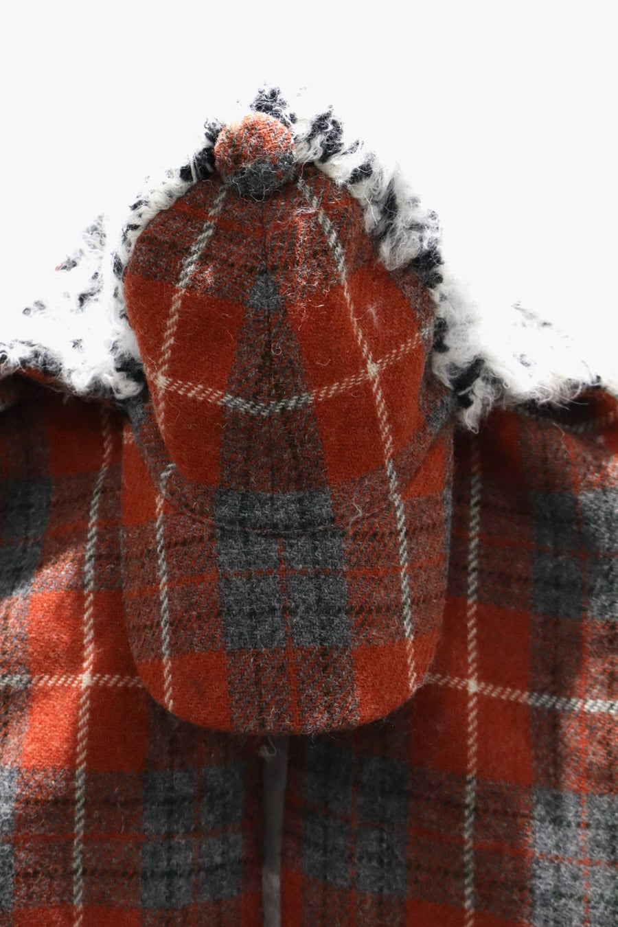 Oscar Ouyang  HARRIS TWEED ALPACA FUR KNIT SCARF HAT(RED)