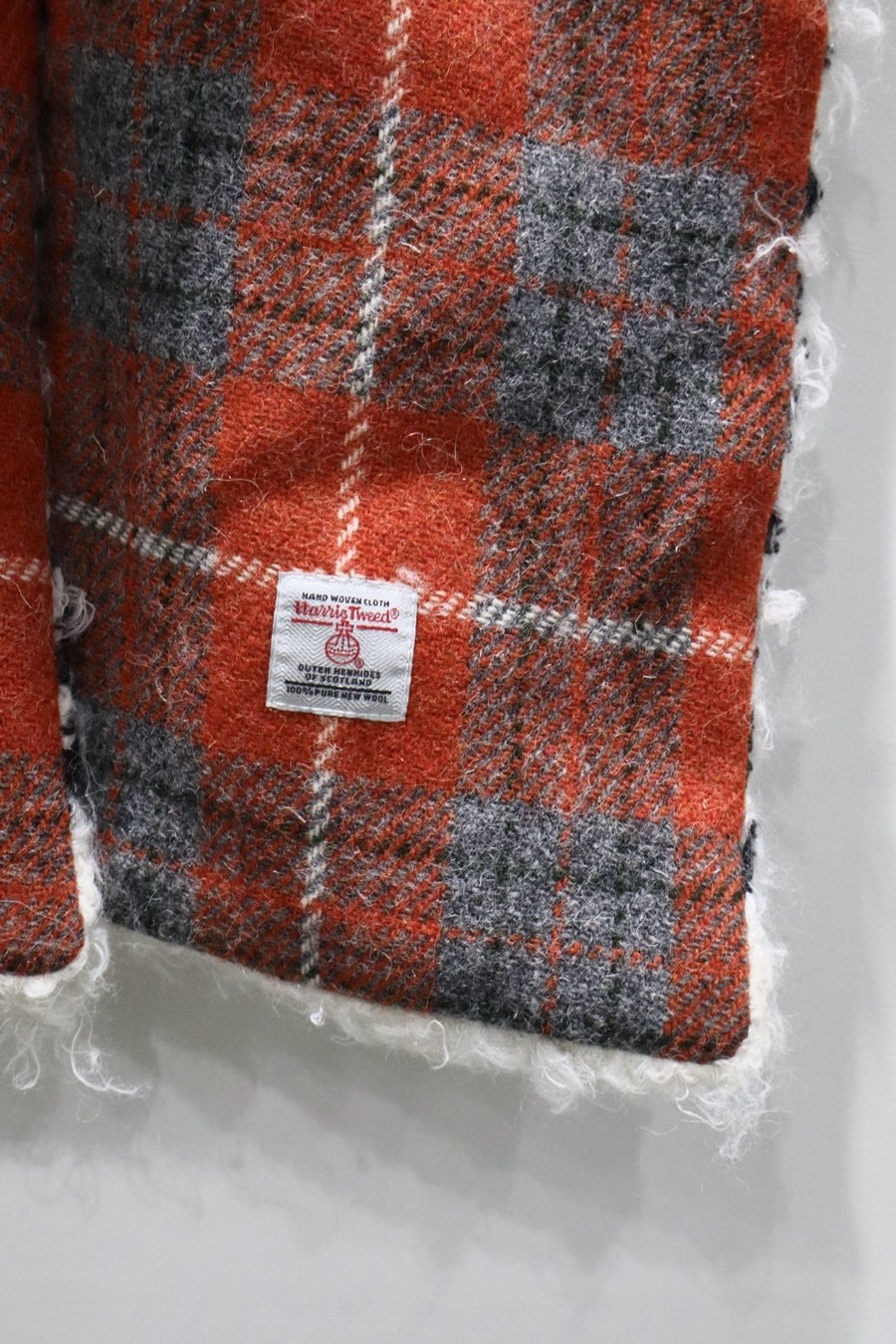 Oscar Ouyang  HARRIS TWEED ALPACA FUR KNIT SCARF HAT(RED)