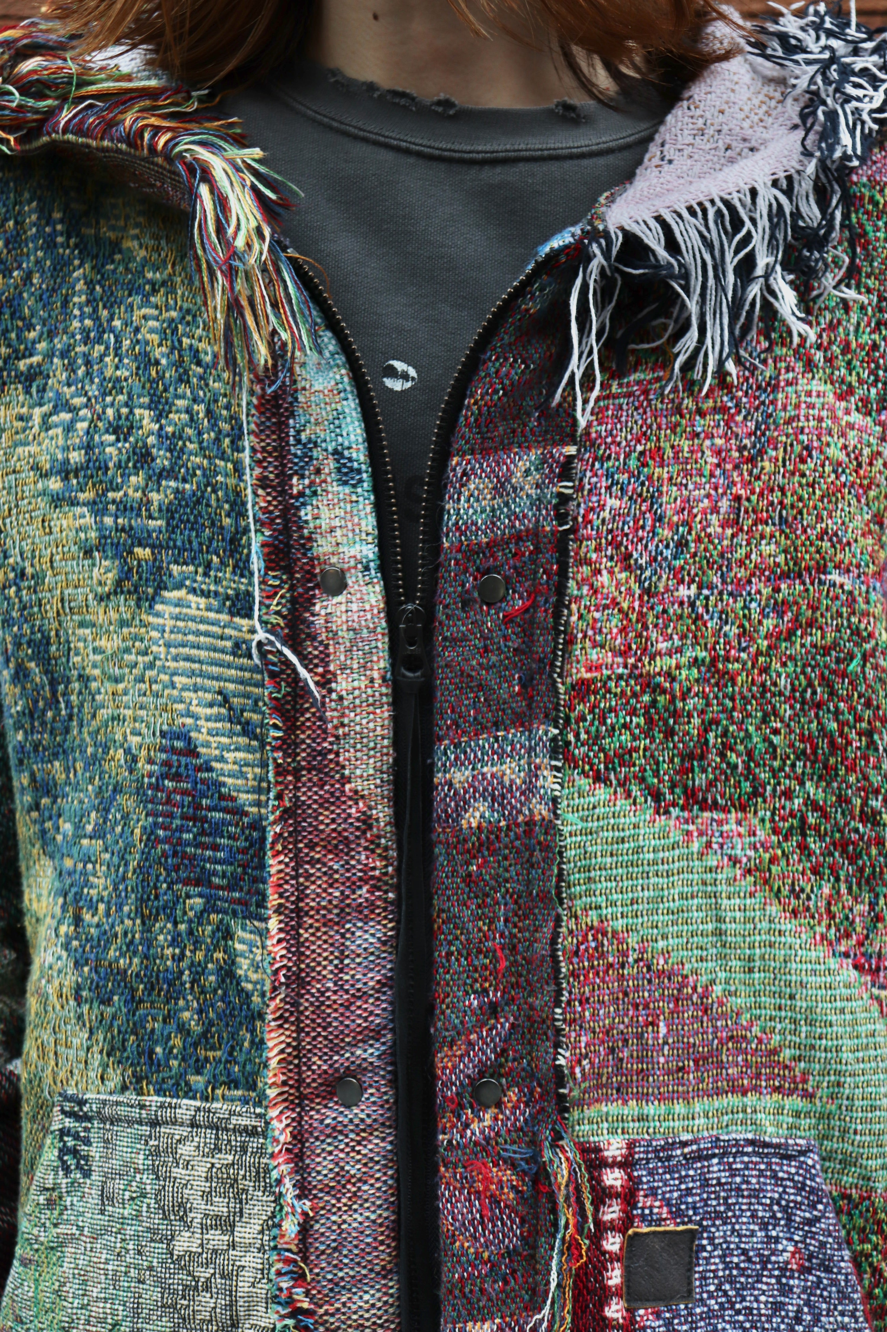 ー］Minus(マイナス)のCut Off Zip Up Hoodie-1(フーディー)の