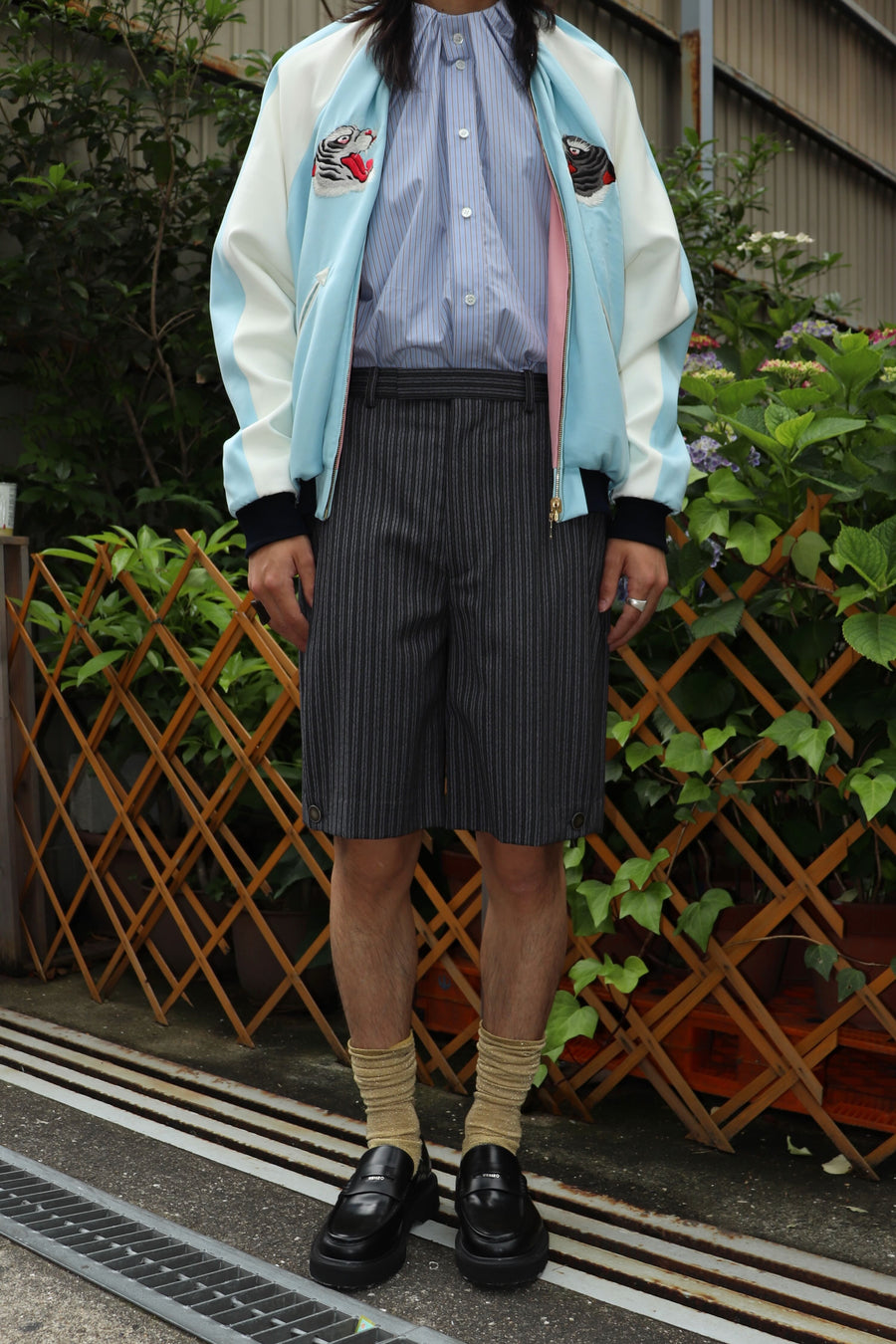 LITTLEBIG  Stripe Short Trousers(Black)