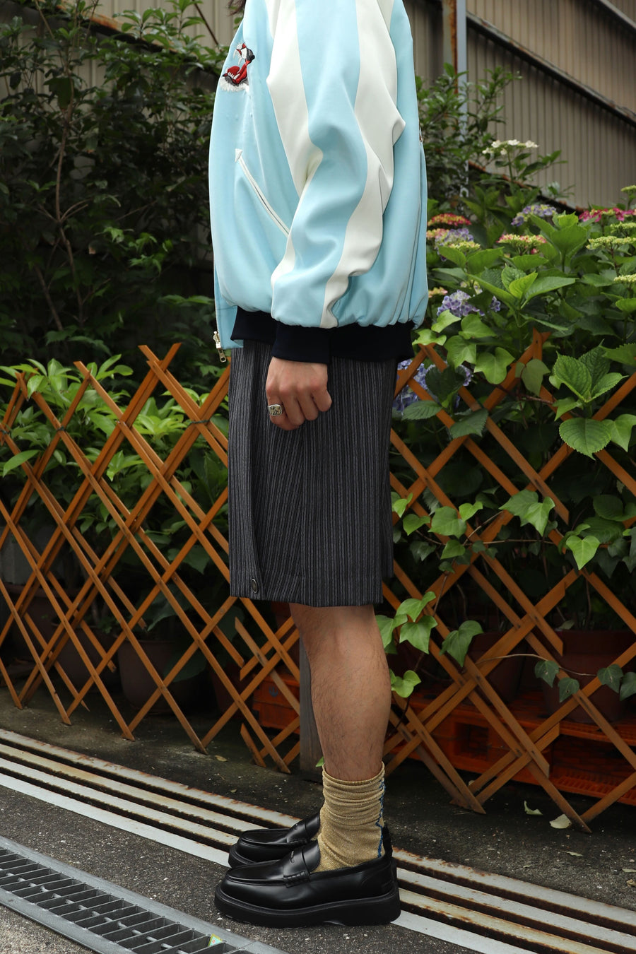 LITTLEBIG  Stripe Short Trousers(Black)