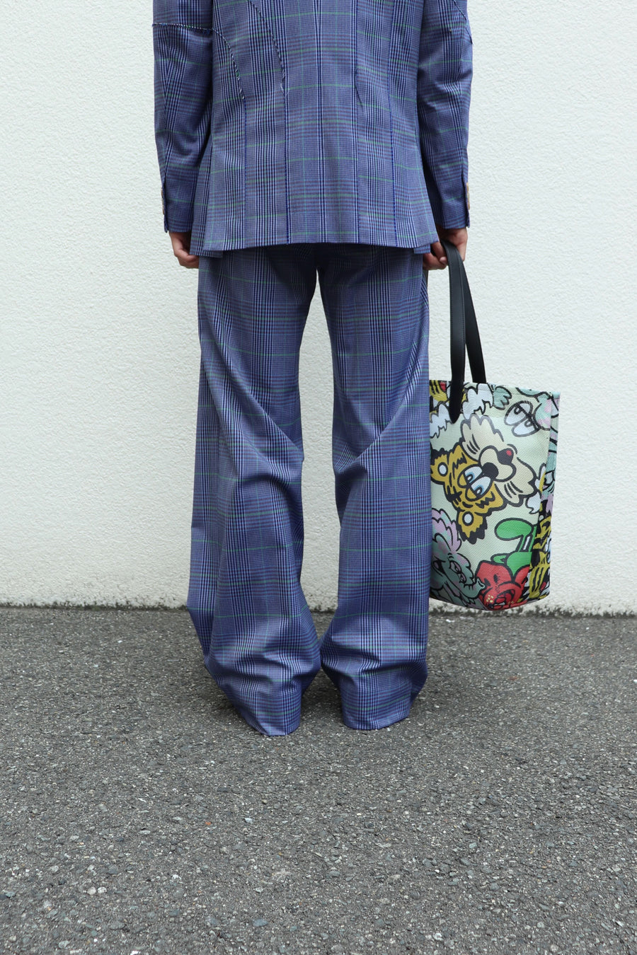 【50%OFF】SYUMAN.  Nu Flare slacks type Plaid(BLUE)