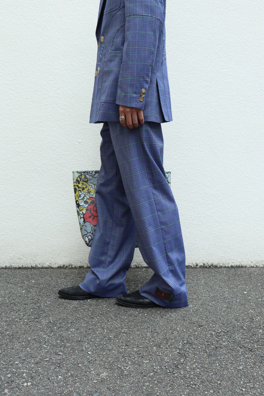 【50%OFF】SYUMAN.  Nu Flare slacks type Plaid(BLUE)