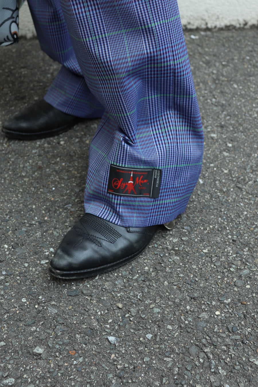 【50%OFF】SYUMAN.  Nu Flare slacks type Plaid(BLUE)