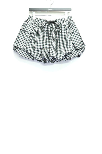 GANNI  Crinkled Taffeta Check Mini Bubble Skirt