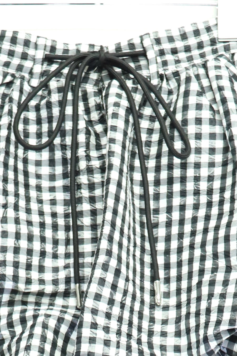 GANNI  Crinkled Taffeta Check Mini Bubble Skirt