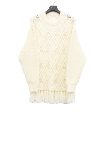 Children of the discordance  GRATE TEX MESH KNIT PULLOVER(WHITE)