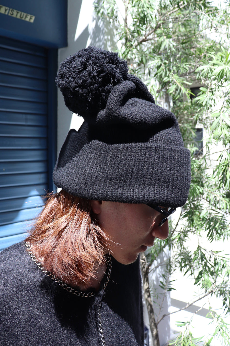 BED j.w. FORD  Oversized Knitting Cap(BLACK)