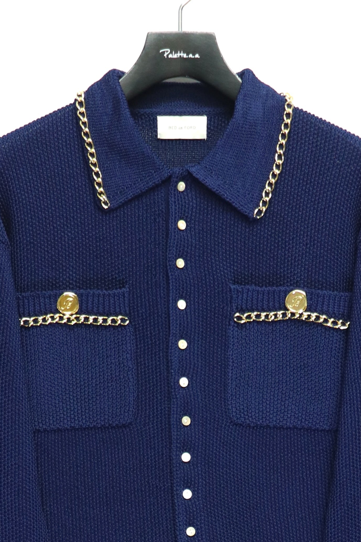 BED J.W. FORD(ベッドフォード)のChain Polo Sweater NAVYの通販