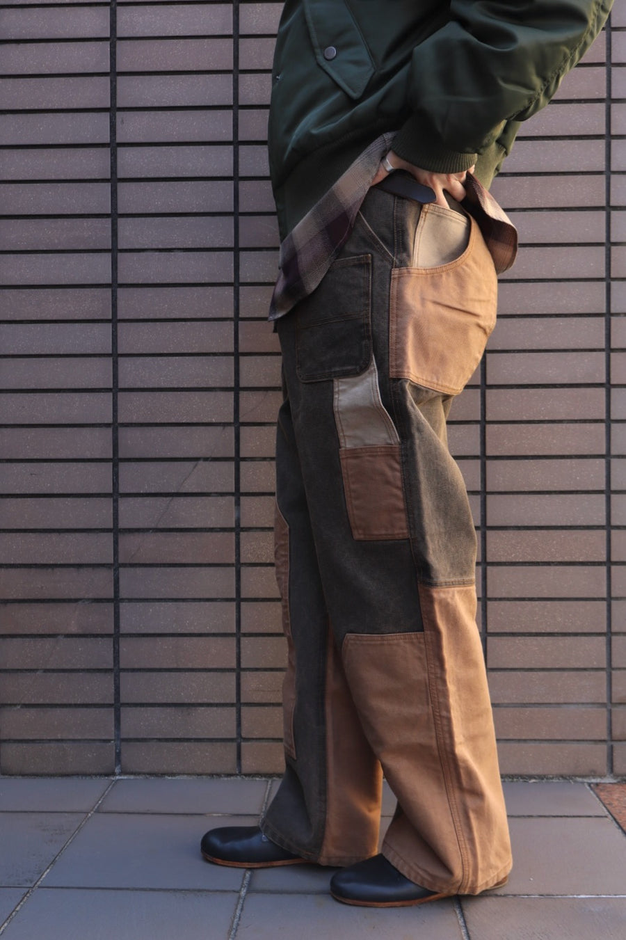 ANDERSSON BELL  PATCHWORK CARPENTER WIDE-LEG JEANS