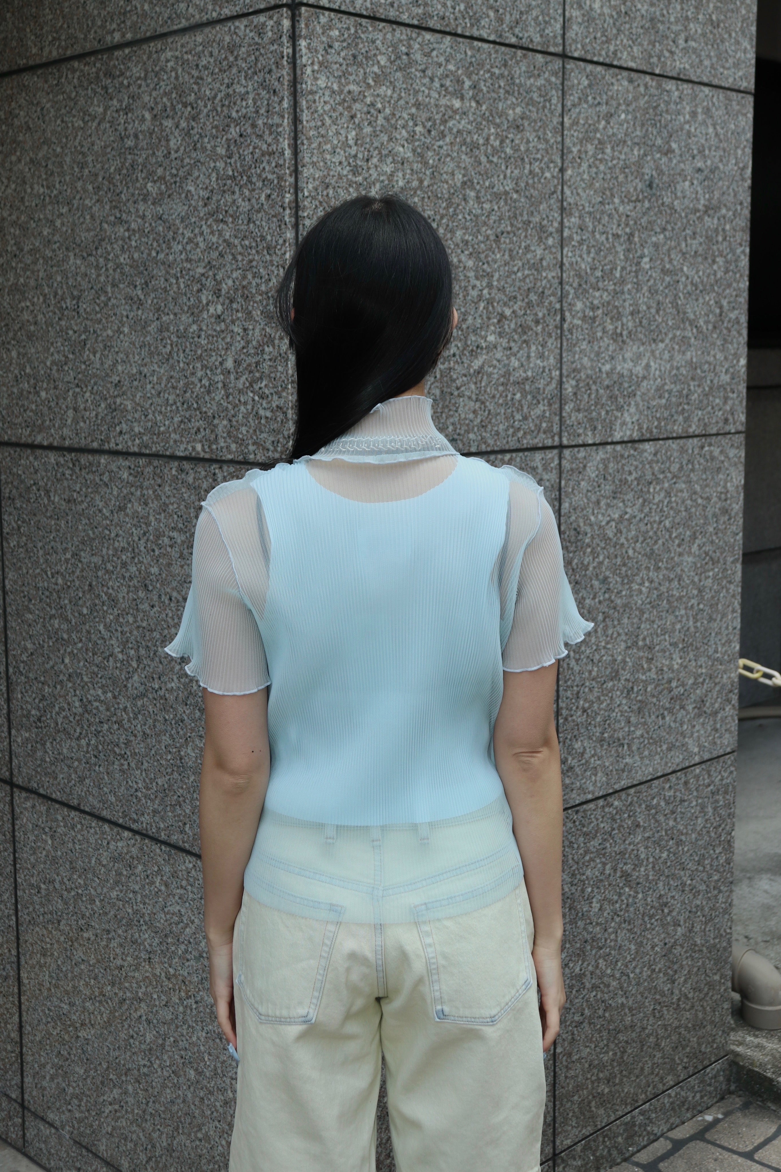 kotohayokozawa(コトハヨコザワ)のSHEER LAYERED SHORT SLEEVE TOP