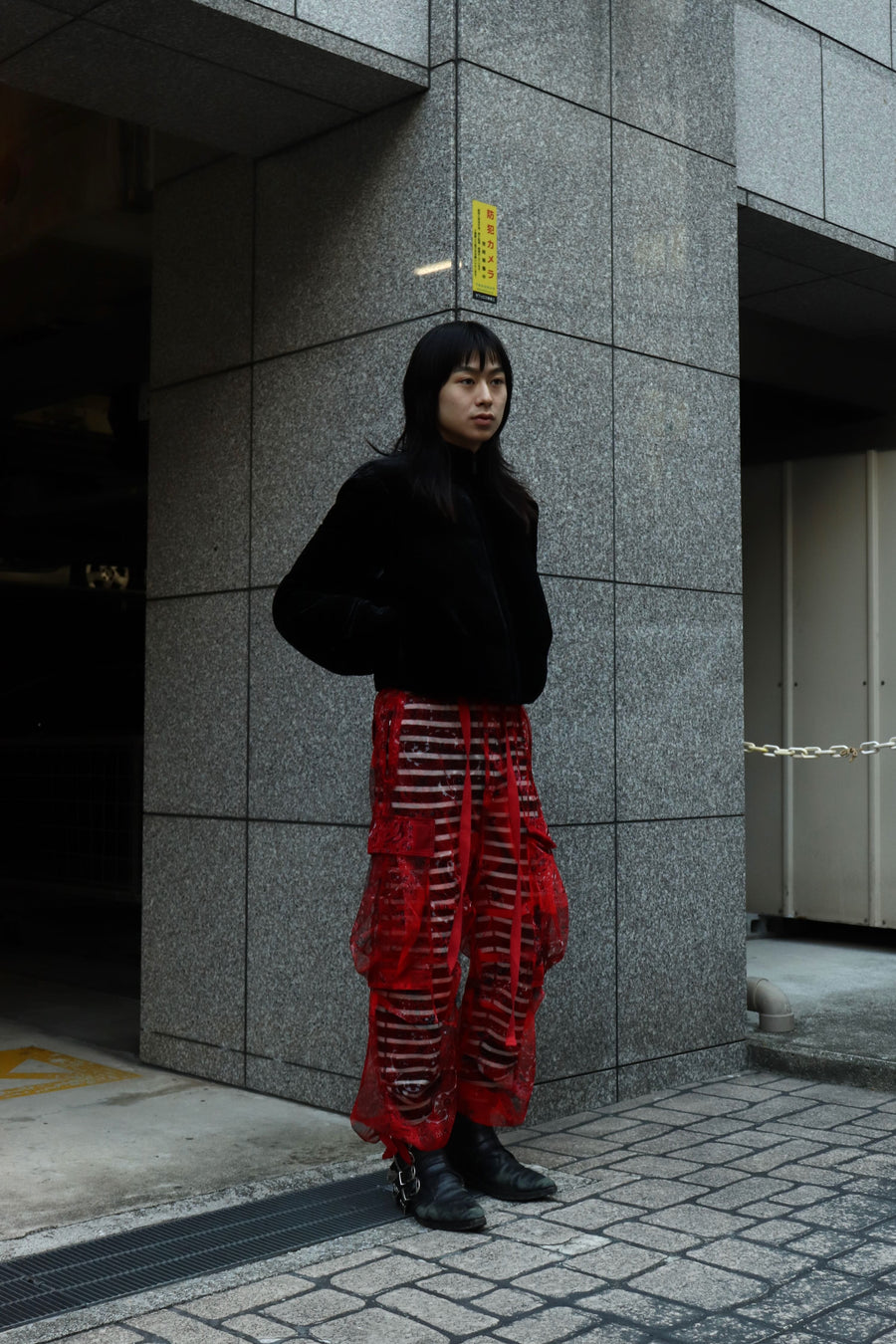 MASU  VELVET PUFFER JACKET(BLACK)