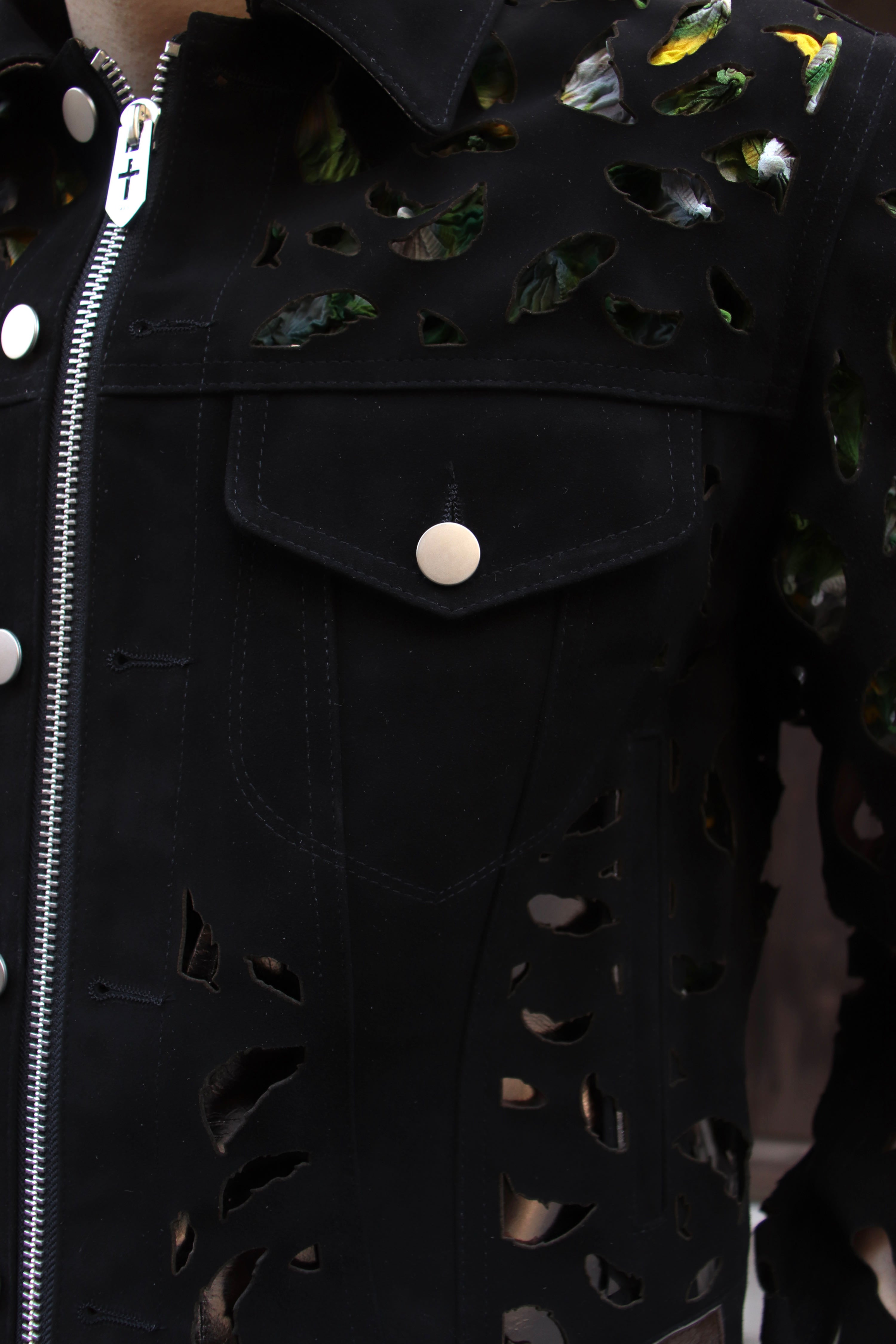 MASU(エムエーエスユー)のWING-CUT LEATHER TRUCKER JACKET BLACKの