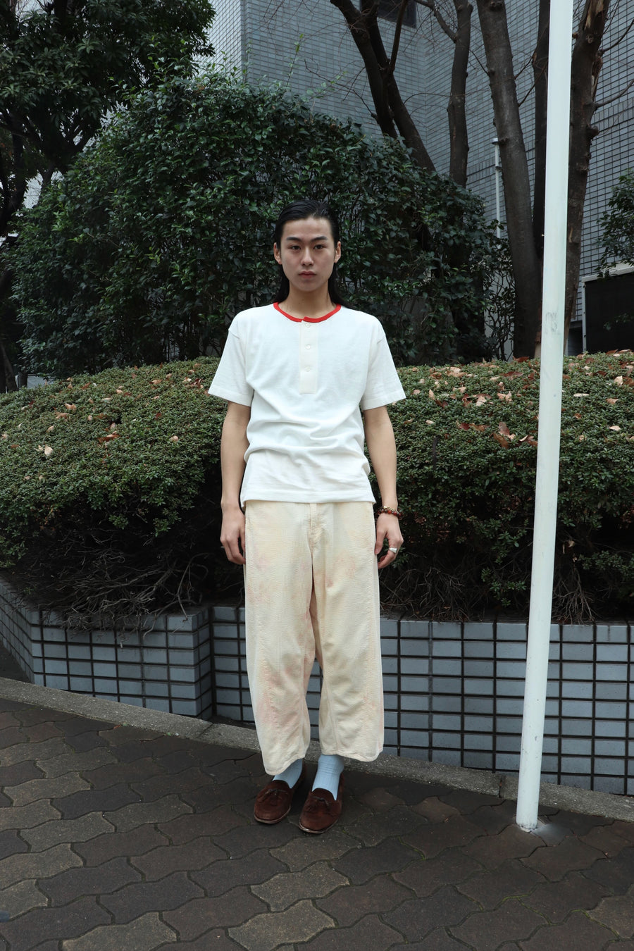 soe  Hard Bleached Corduroy Trousers(PINK BEIGE)