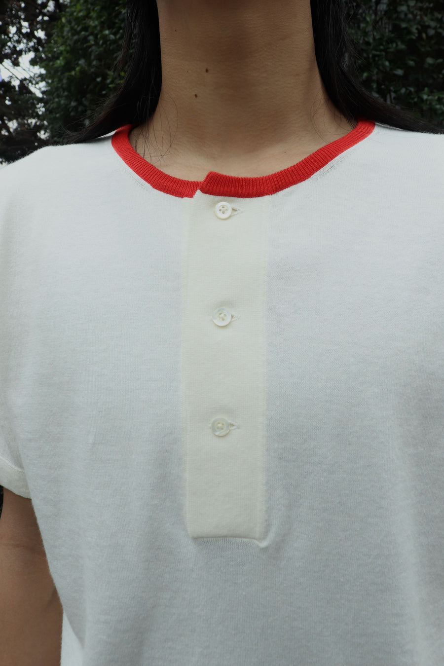 LEH  Henry Neck T-SH(WHITE)