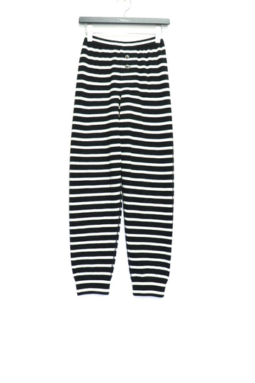 LEH  Pure Cashmere Border Under Pants(Black × Off White)
