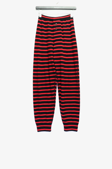 LEH  Pure Cashmere Border Under Pants(Black × Red)