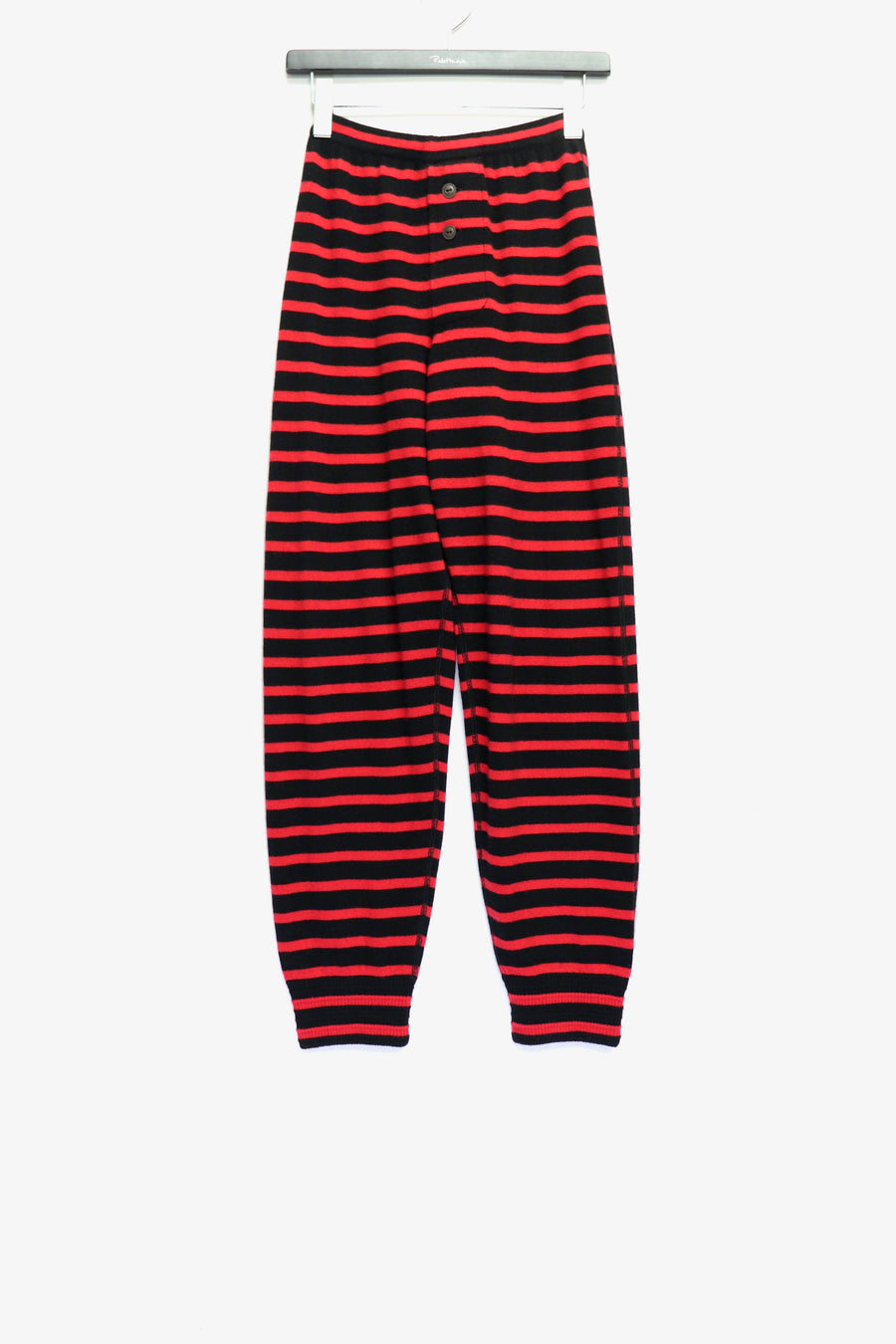 LEH  Pure Cashmere Border Under Pants(Black × Red)