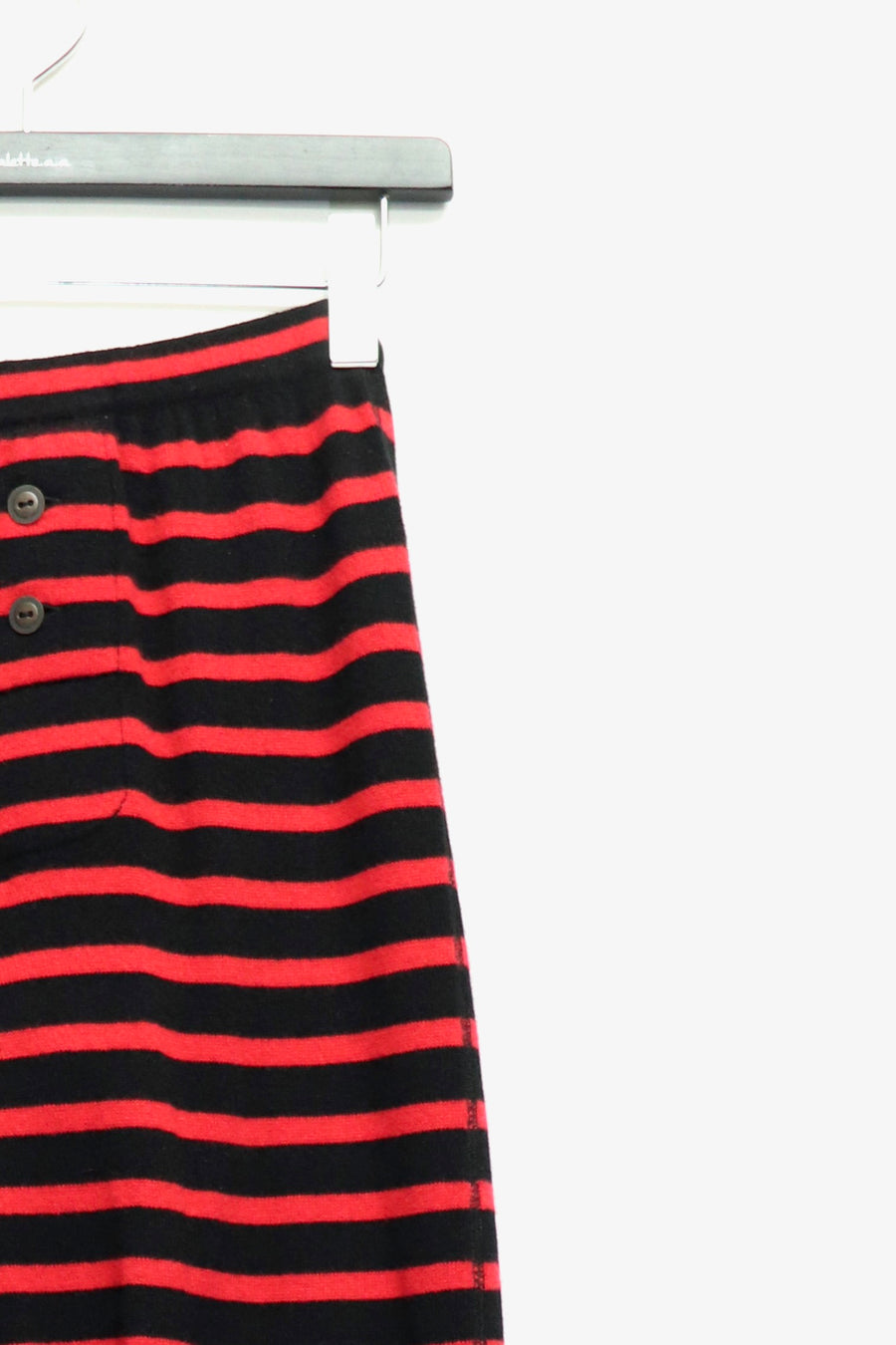 LEH  Pure Cashmere Border Under Pants(Black × Red)