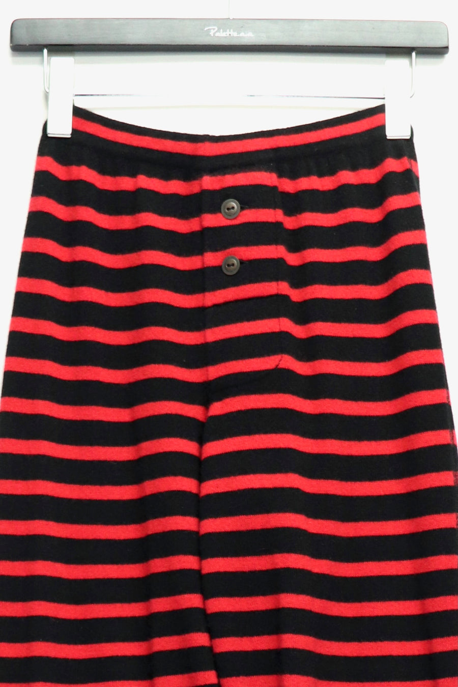 LEH  Pure Cashmere Border Under Pants(Black × Red)