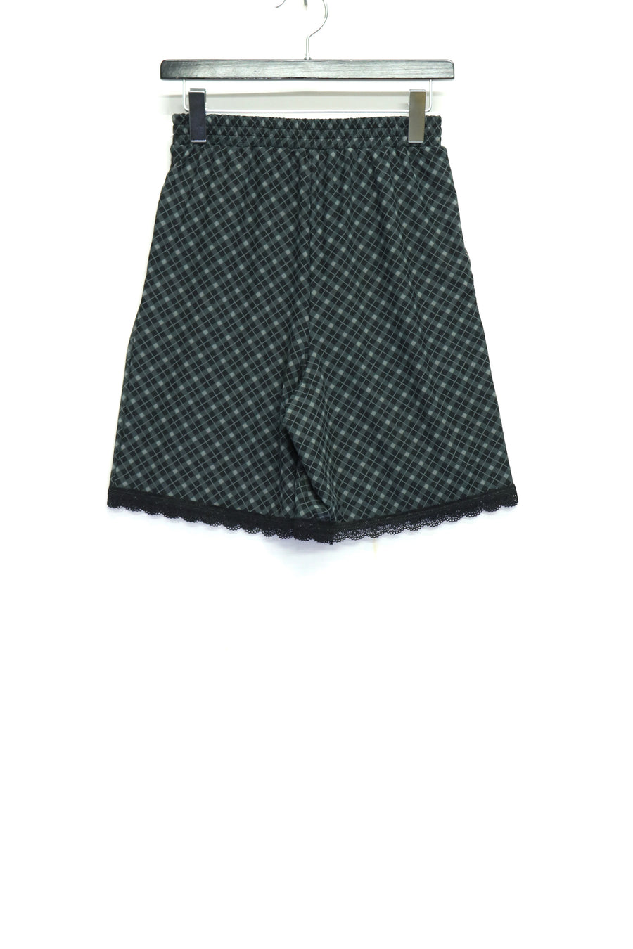 PERVERZE(パーバーズ)のLace-trim Loose Slip Shorts BLACKの通販