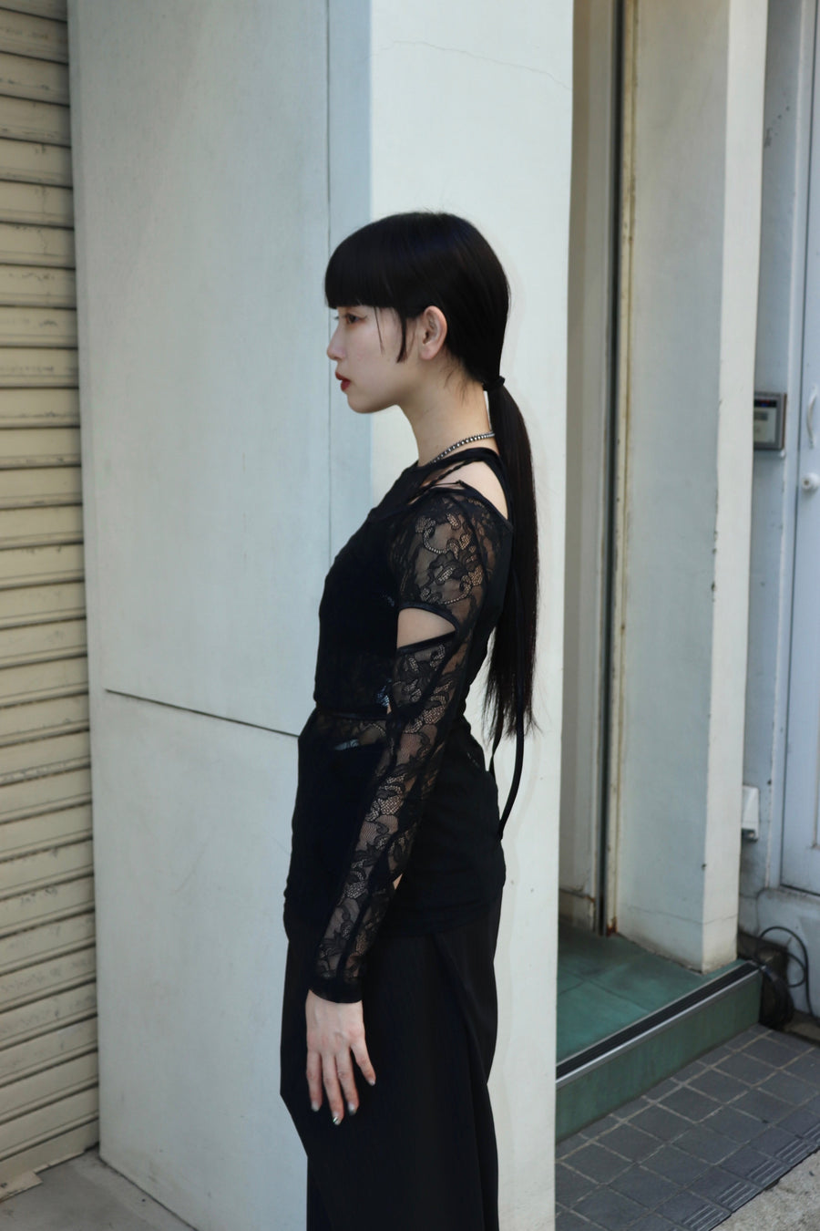 AKIKOAOKI  crber lace T