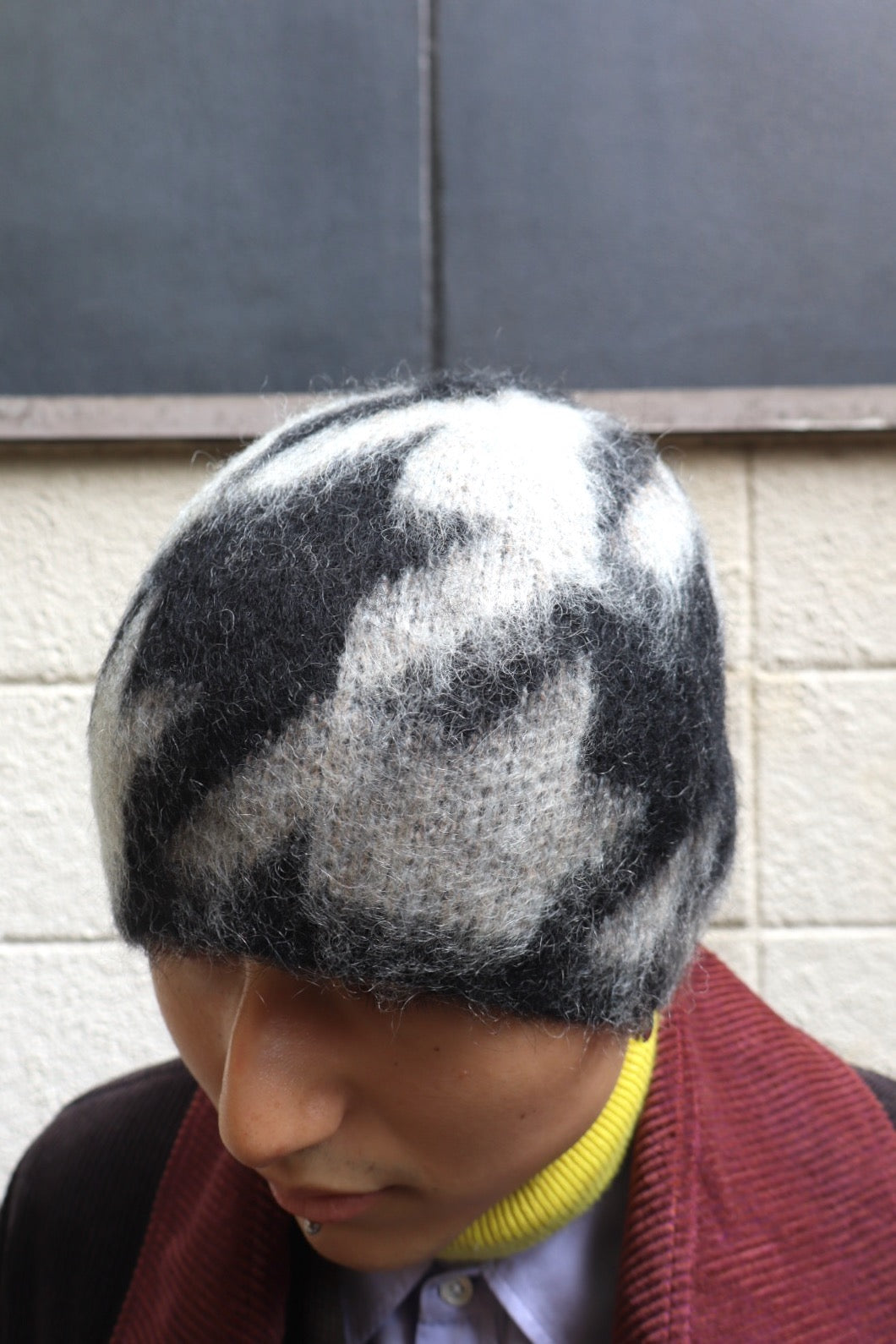 【完売品】faf HOUNDSTOOTH MOHAIR BEANIE FAF(エフエーエフ)のHoundstooth Mohair Beanie BLACKの通販｜PALETTE