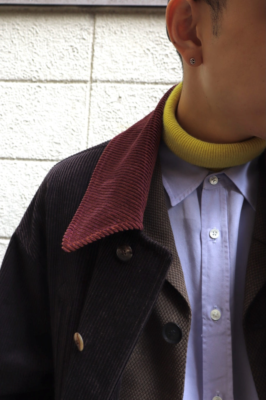 Urig  CORDUROY WAIST BELTED HALF COAT HL