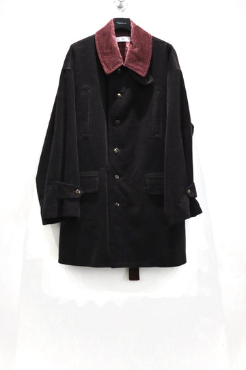 Urig  CORDUROY WAIST BELTED HALF COAT HL