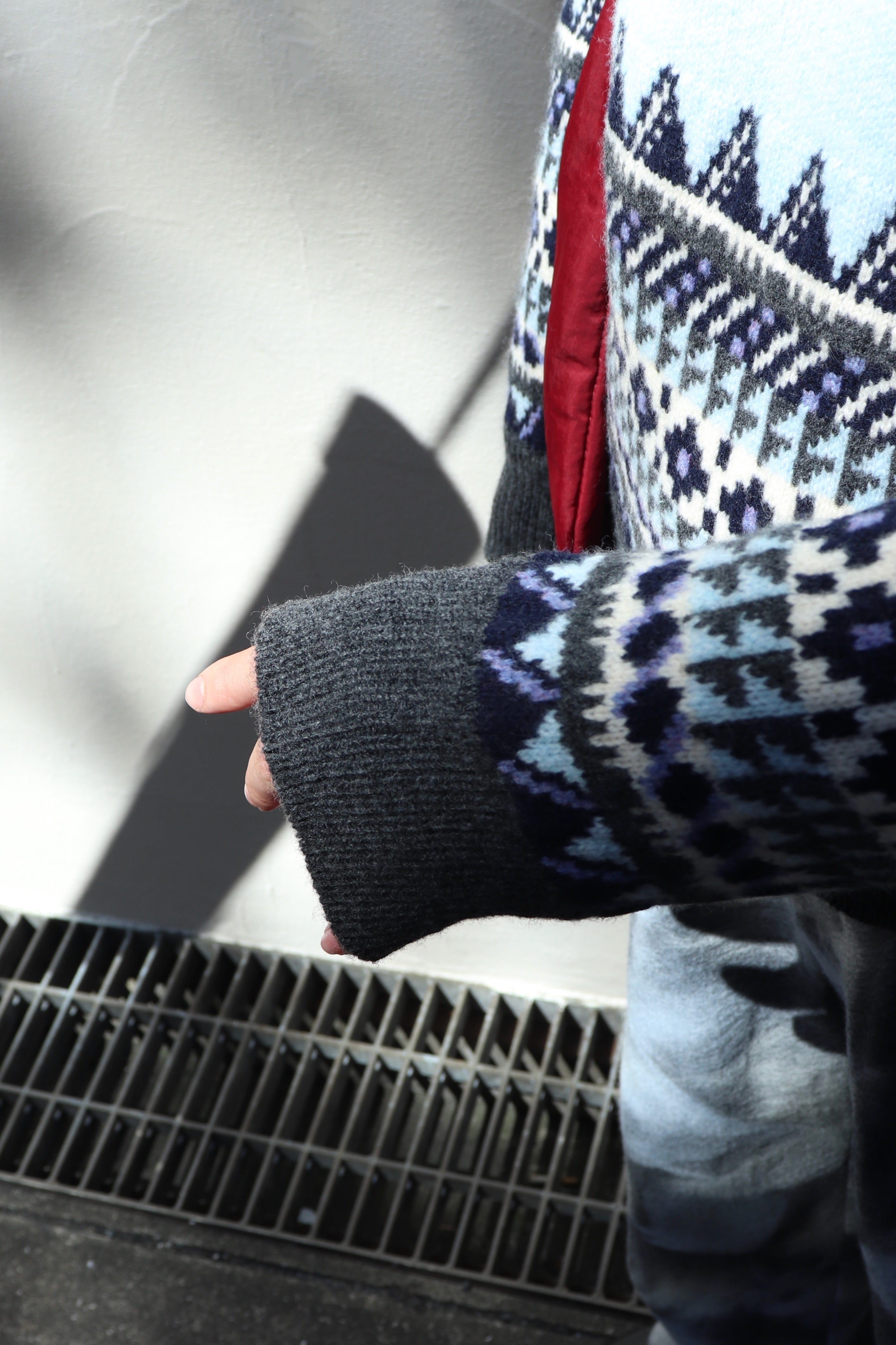 fluss(フルス)のfairisle half zip crochet collar knit(ニット)の通販