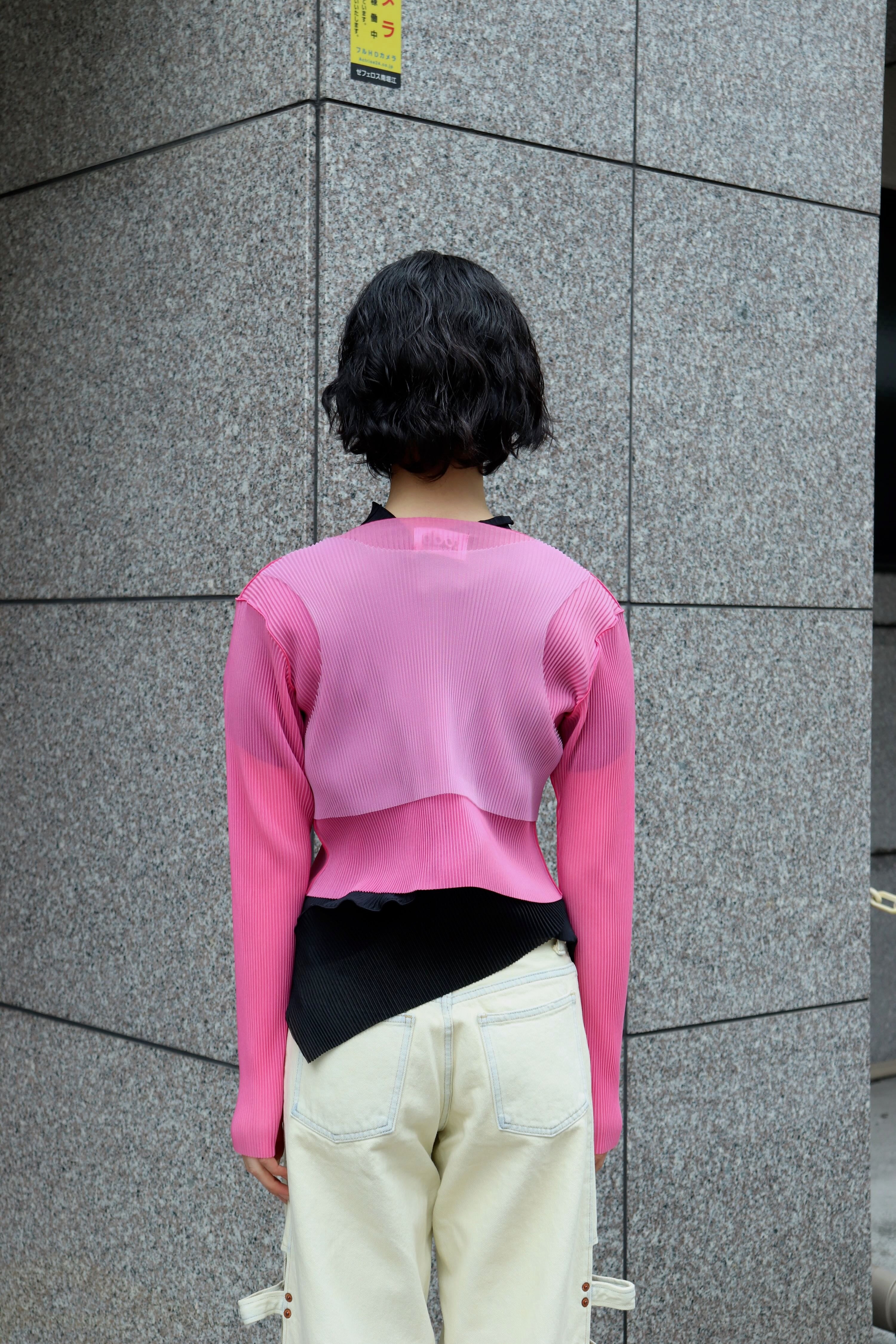 kotohayokozawa(コトハヨコザワ)のSHEER LAYERED CARDIGAN PINKの通販
