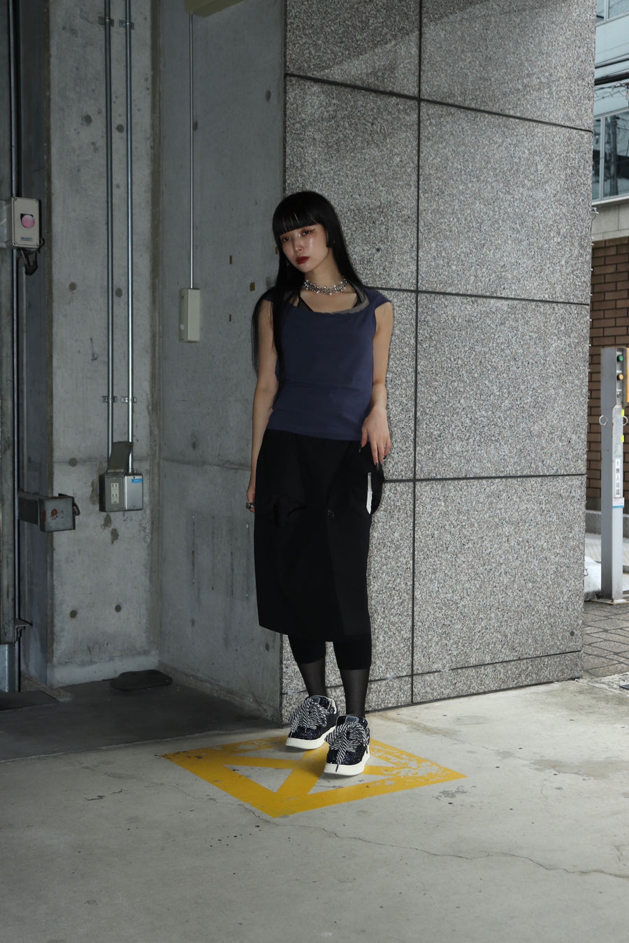 【25ss先行予約】BELPER  2025ss SHOULDERS SKIRT(BLACK) ※2月入荷予定予約品