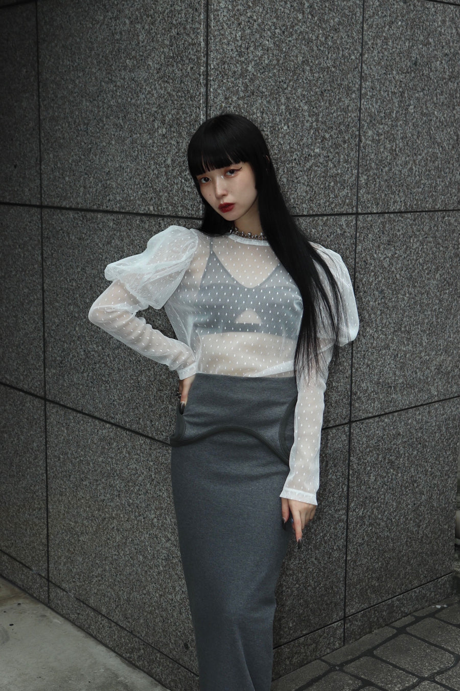 【25ss先行予約】BELPER  2025ss TULE TOP(WHITE) ※3月入荷予定予約品