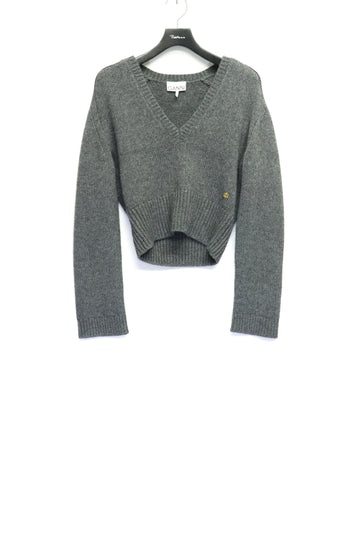 GANNI  Wool Yak Mix Deep V-neck