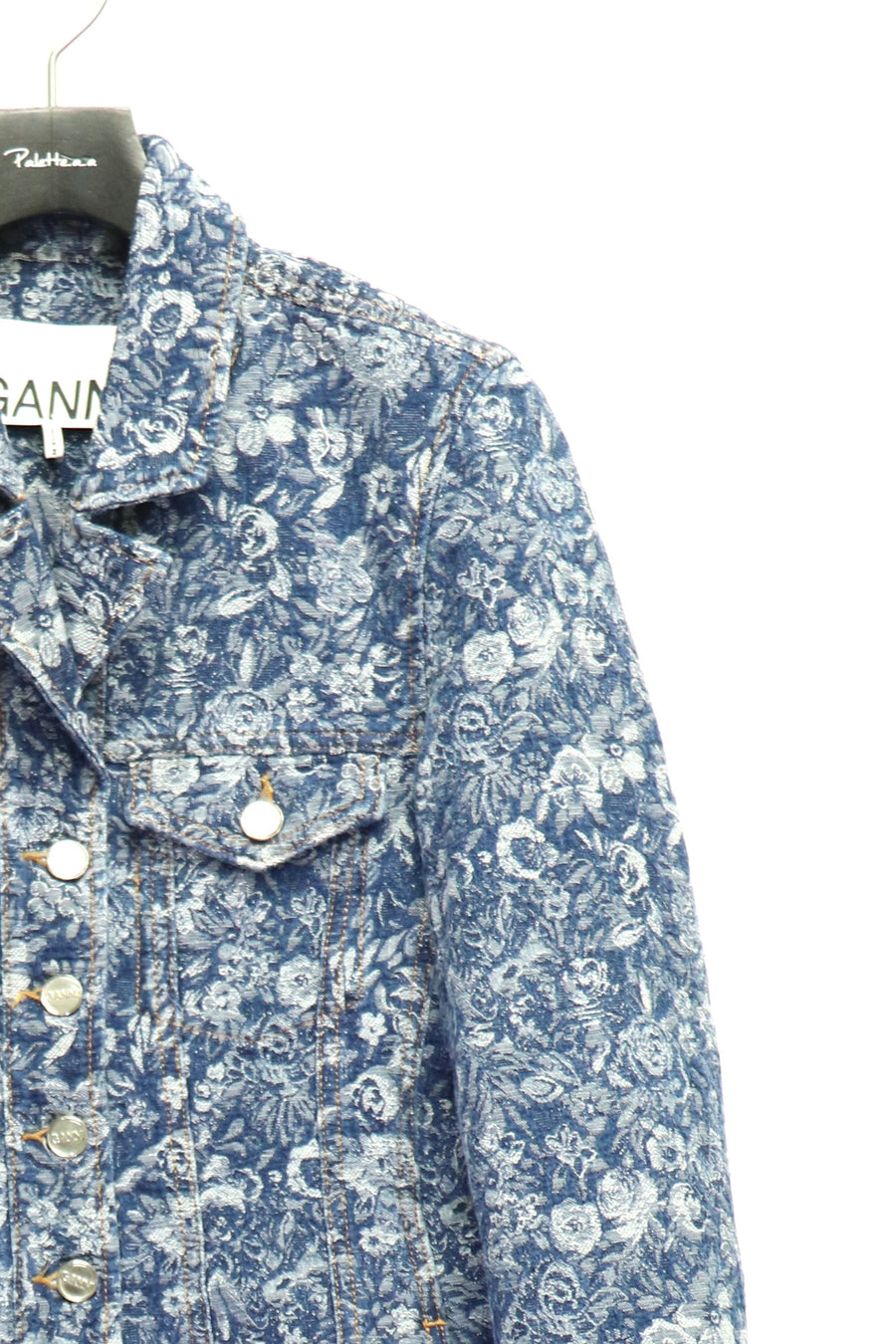 GANNI  Tapestry Denim Fitted Blazer