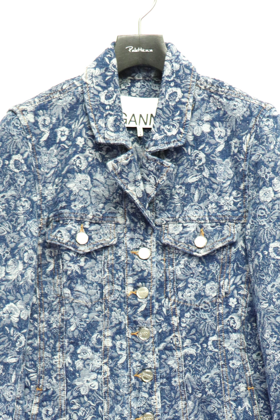 GANNI  Tapestry Denim Fitted Blazer