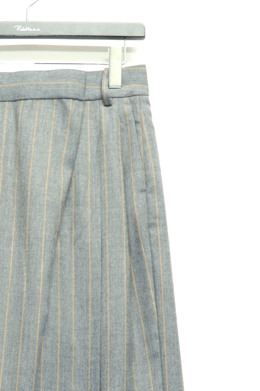 GANNI  Brushed Wool Stripe Mid Waist Pants