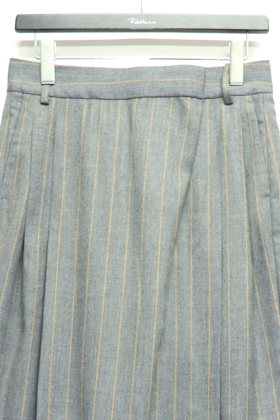 GANNI  Brushed Wool Stripe Mid Waist Pants