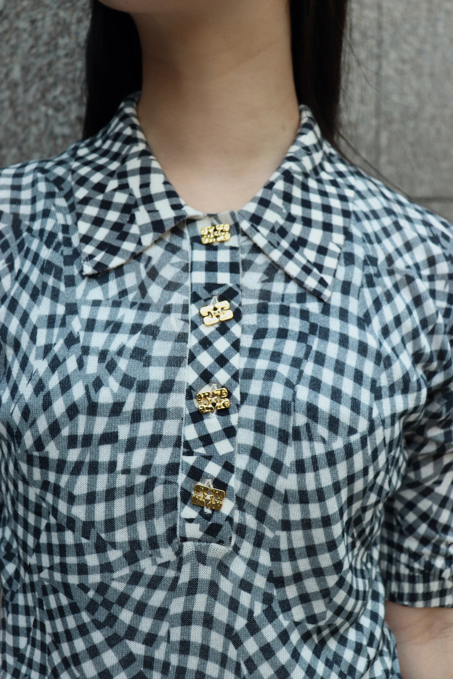 GANNI  Sheer Cotton Printed Polo