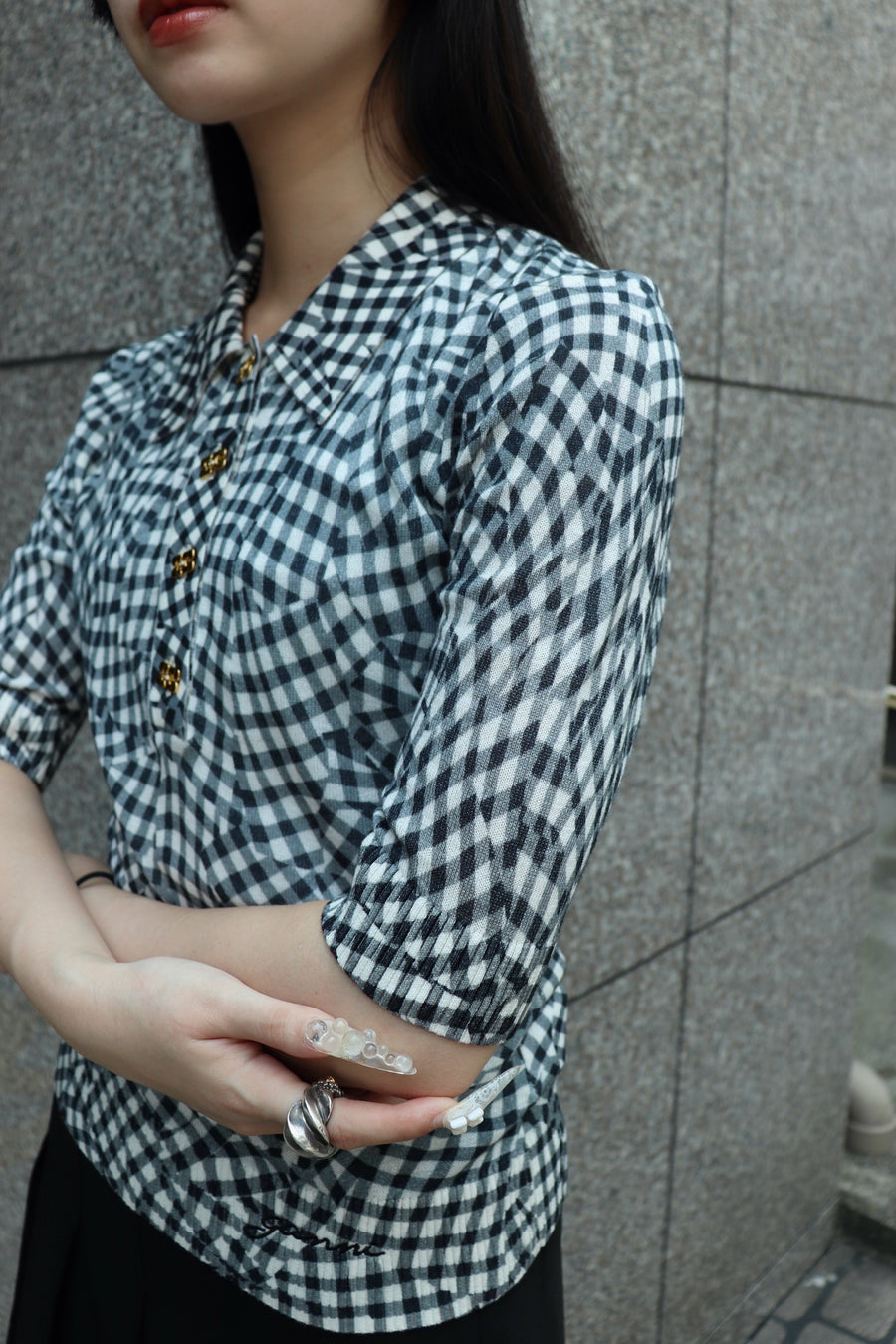 GANNI  Sheer Cotton Printed Polo