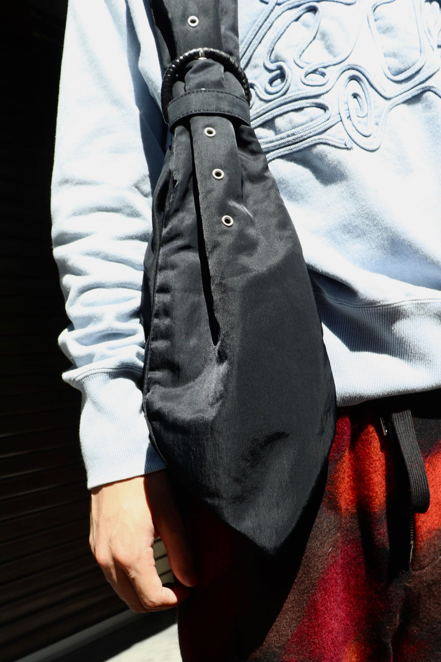 fluss  gathered belt cross bag(BLACK)