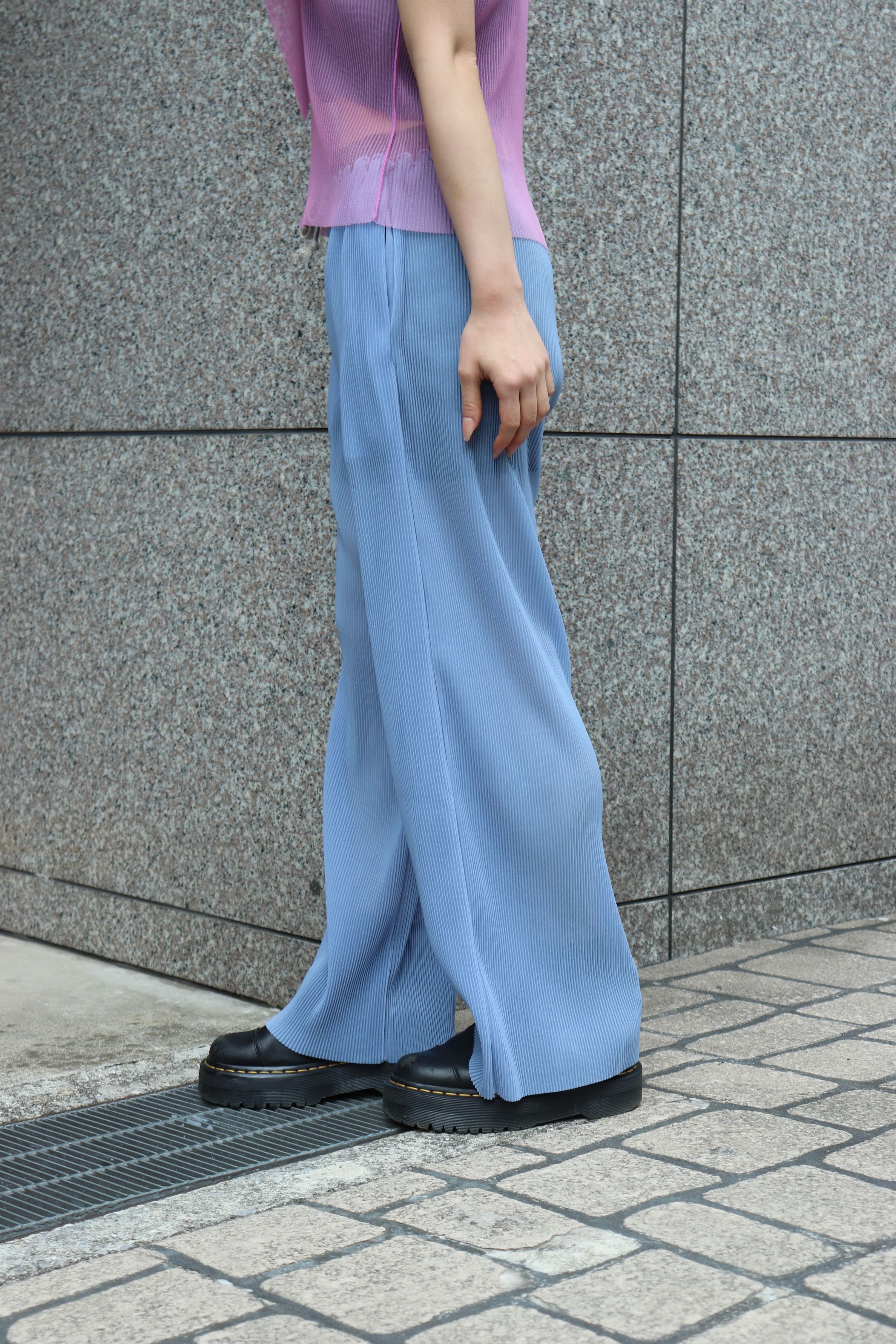 kotohayokozawa(コトハヨコザワ)のSHEER LAYERED PANTS BLUEの通販