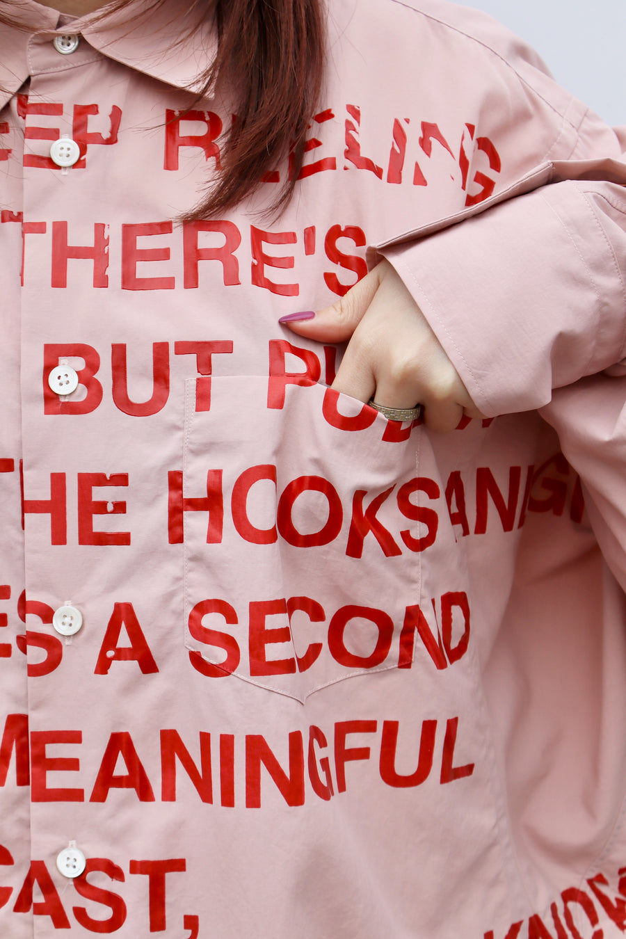 doublet(ダブレット)のKINMEDAI LINE MESSAGE SHIRT PINKの通販