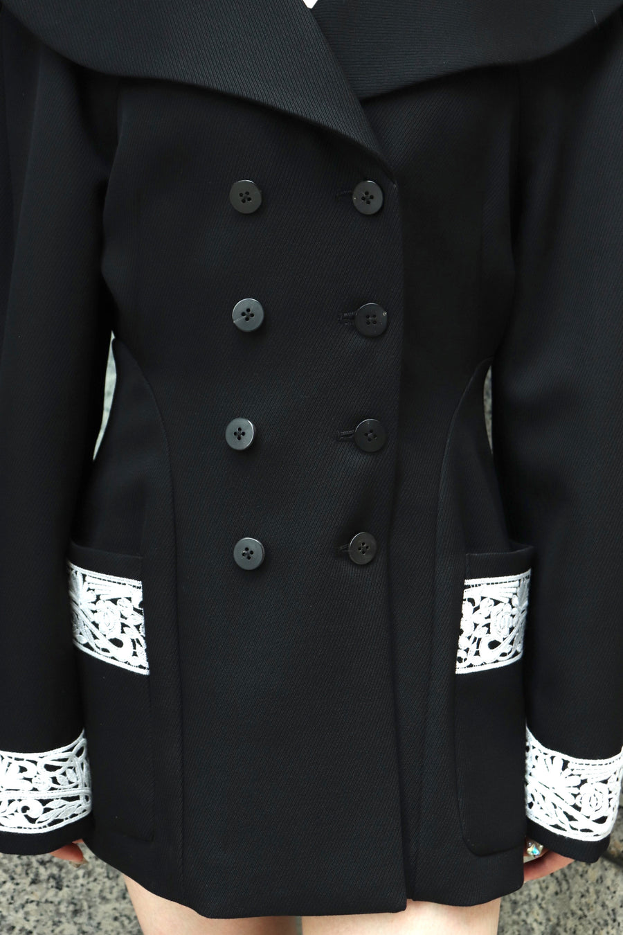 FETICO  WOOL GABARDINE EMBROIDERED JACKET