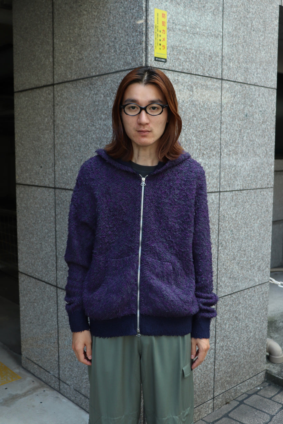 fluss  teddy zip up hoodie(PURPLE MIX)