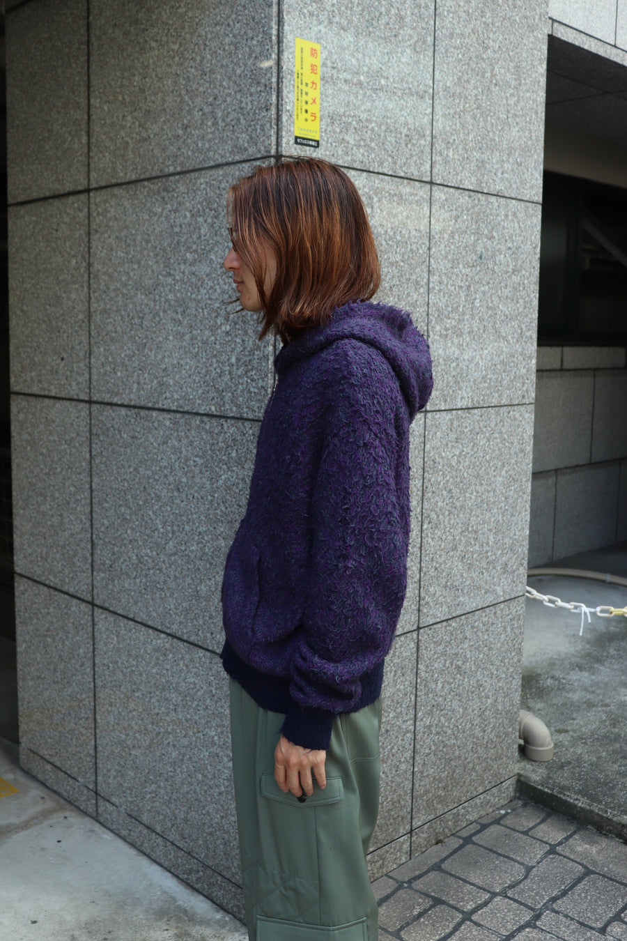 fluss  teddy zip up hoodie(PURPLE MIX)